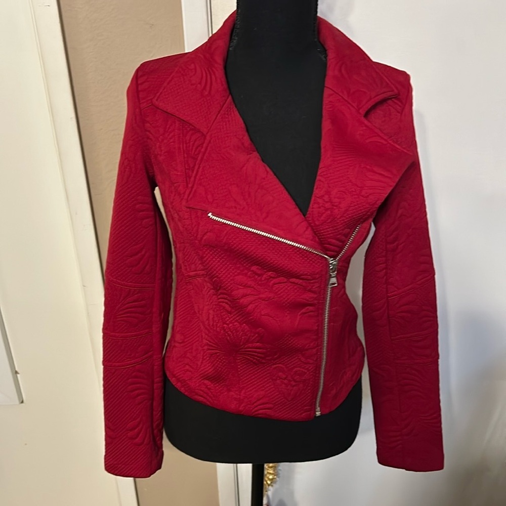 Express Red Jacquard Jacket XS